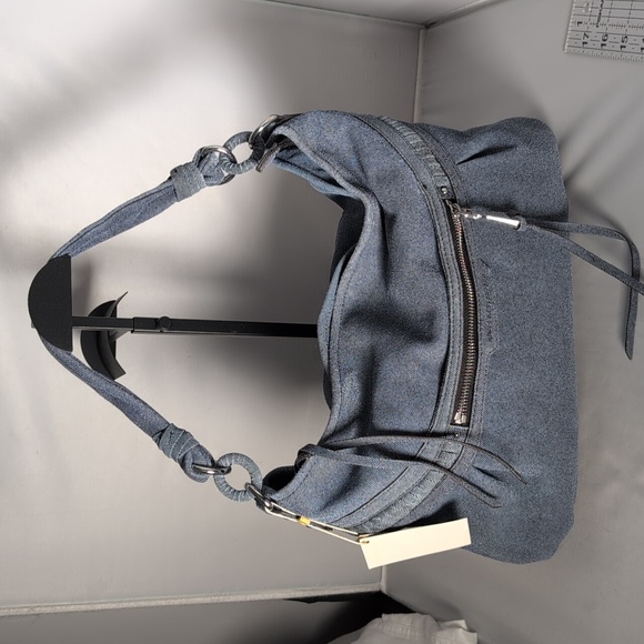 Aimee Kestenberg Denim Leather Shoulder Bag - Picture 2 of 12